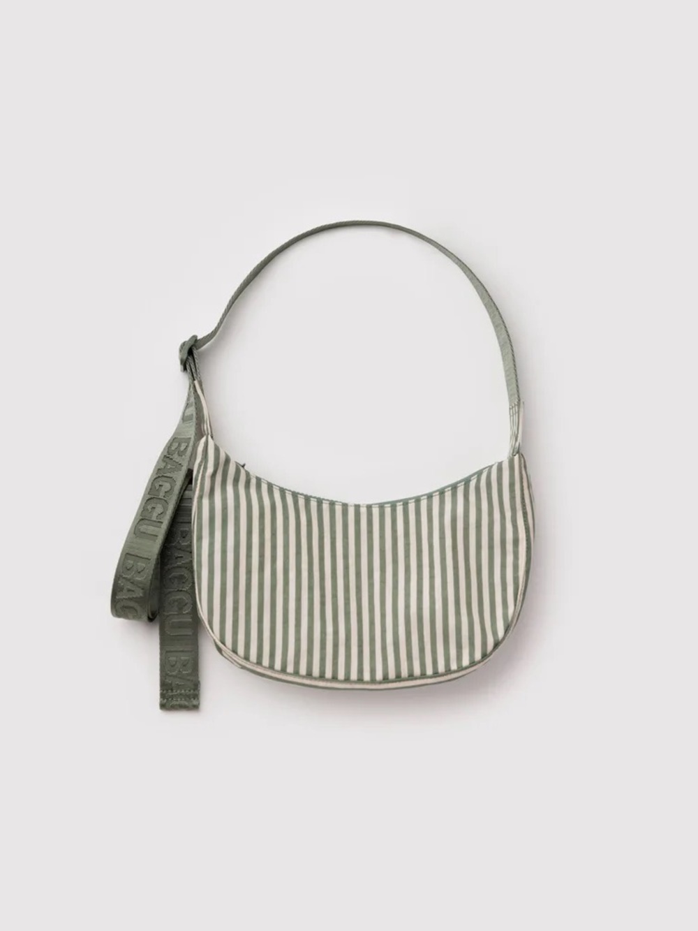 Baggu Small Crescent in Sage Stripe